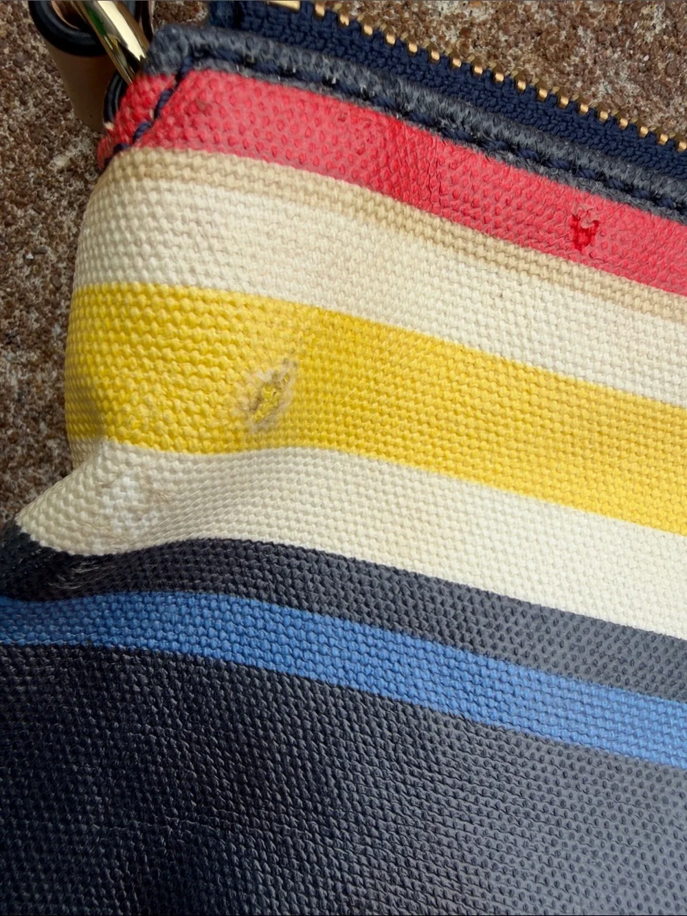 Kate Spade Striped Crossbody Bag in Navy, Yellow & Red. Read Description